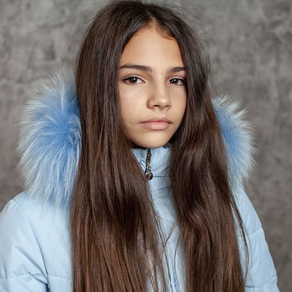 Пальто зимове підліткове для дівчаток W-0046-18 blue фото