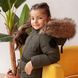 Дитячий зимовий комбінезон з натуральної опушкою WK-008-19 khaki girl фото 3