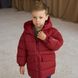 Дитяча подовжена зимова куртка в бордовому кольорі для хлопчика WJ-078-21 Burgundy boy фото 5