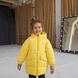 Дитяча подовжена зимова куртка в жовтому кольорі для дівчинки WJ-078-21 yellow girl фото 6