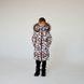 Дитяче підліткове зимове пальто з принтом ведмедика з натуральної опушенням W-047-21 фото 4