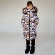 Дитяче підліткове зимове пальто з принтом ведмедика з натуральної опушенням W-047-21 фото 7
