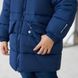 Дитяча подовжена зимова куртка в синьому кольорі для хлопчика WJ-078-21 blue boy фото 4