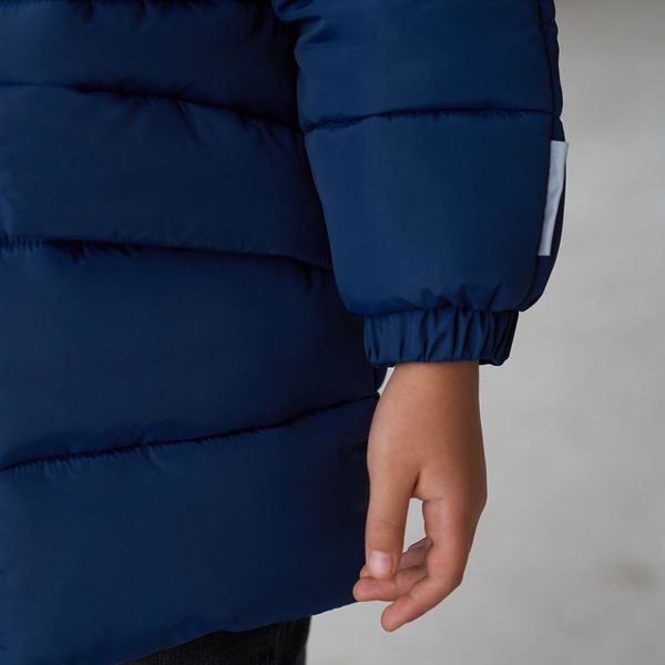 Дитяча подовжена зимова куртка в синьому кольорі для дівчинки WJ-078-21 blue girl фото