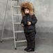 Дитячий зимовий костюм чорного кольору з водовідштовхувальної плащової тканини W-0042-19 black фото 4