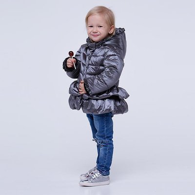 Однотонна демісезонна дитяча куртка сірого кольору AJ-001-17-gray фото