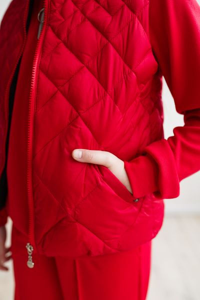 Дитячий стьобаний жилет унісекс червоного кольору JS-006-18 фото