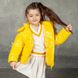 Демісезонна дитяча куртка жовтого кольору з лакової плащової тканини та нашивкою J-20-20 baby yellow фото 4