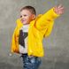 Демісезонна дитяча куртка жовтого кольору з лакової плащової тканини та нашивкою J-20-20 baby yellow фото 1