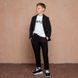 Дитячий, підлітковий літній брючний костюм в чорному кольорі для хлопчика S-016-19 black фото 1