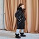 Дитяче, підліткове зимове стьобане пальто в чорному кольорі для дівчинки W-074-21 black girl фото 5