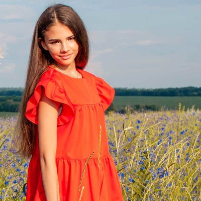Дитяча, підліткова літня сукня для дівчинки у червоному кольорі D-003-21 red фото