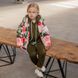 Дитяча демісезонна куртка з принтом «Троянди» на дівчинку J-022-20 розы фото 1